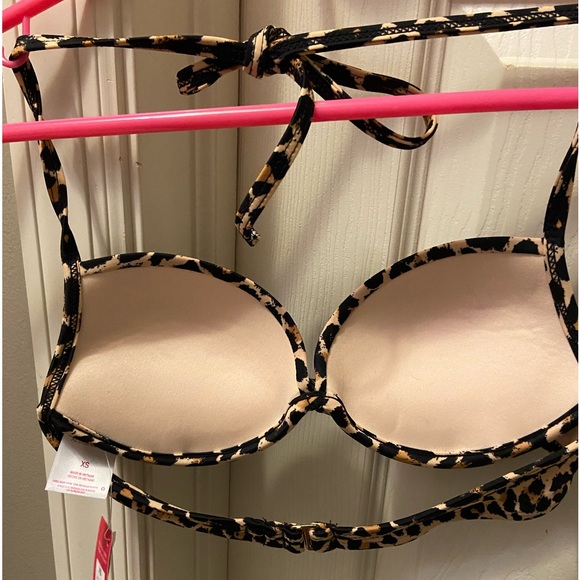 XS leapord print bathing suit twist top - Picture 3 of 4